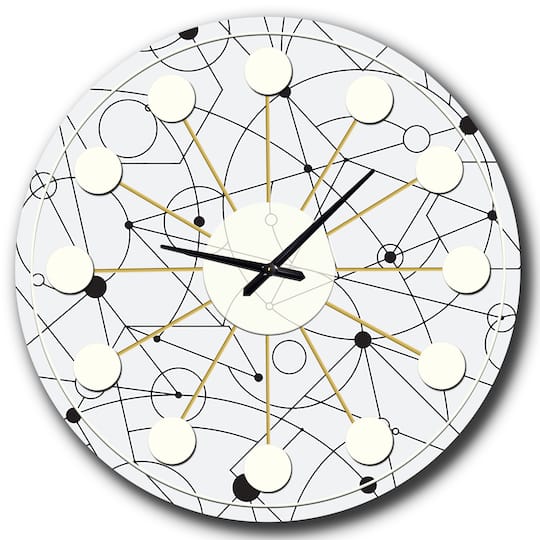Designart 'Retro Geometric Grid Iii Mid-Century Modern Wall Clock